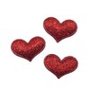 Aplique Coração Glitter Vermelho - 5 Unidades