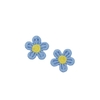 Aplique Florzinha Petala Vazada Tricot Azul