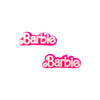 Aplique/Pingente Palavra Barbie Rosa Neon Acrílico (3.4cm) - 2 unidades