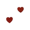 Aplique Coração Glitter Flocado Vermelho (2,5cm) - 2 unidades