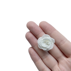 Aplique Flor de Tecido Off-White (3cm) - 5 Unidades - comprar online