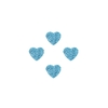 Aplique Mini Coração Flocado Azul 