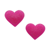 Aplique Coração Pink Glitter Emborrachado - 2 unidades