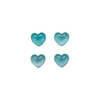 Aplique Coração Arredondado Azul Glitter - 4 unidades