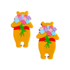Aplique Ursinho Pooh Florzinhas Curvado Acrílico - 2 unidades