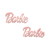 Aplique Palavra Barbie Rosa Claro Acrílico (4cm) - 2 unidades