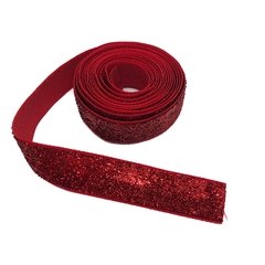 Fita Glitter Lurex Vermelha 18mm