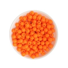 Miçanga Bolinha Laranja (8mm) - 50 Gramas