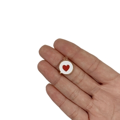 Pingente Metal Balão de Fala Branco Coração Vermelho - 5 unidades - comprar online