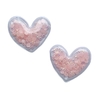 Aplique Coração Plástico com Micro Chatons Rosa Claro (Modelo 2)