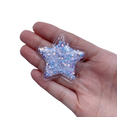 Aplique Estrela Plástico com Micro Estrelas Branco Furtacor 