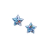 Aplique Estrela Plástico Pequena com Círculos Vazados Azul e Frutinhas