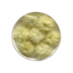 Aplique Pompom Pelinho Pequeno Metade Amarelo Bebê