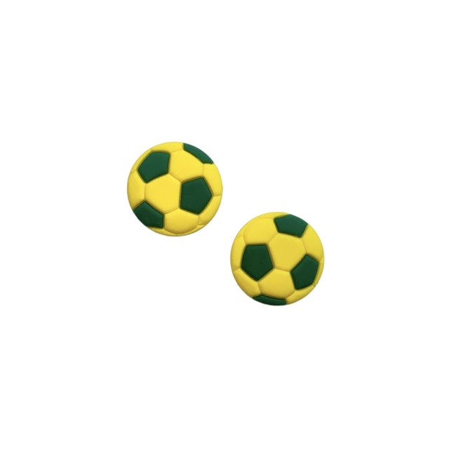 Aplique Bola de Futebol Amarela de Borracha - Pct C/8 Unid