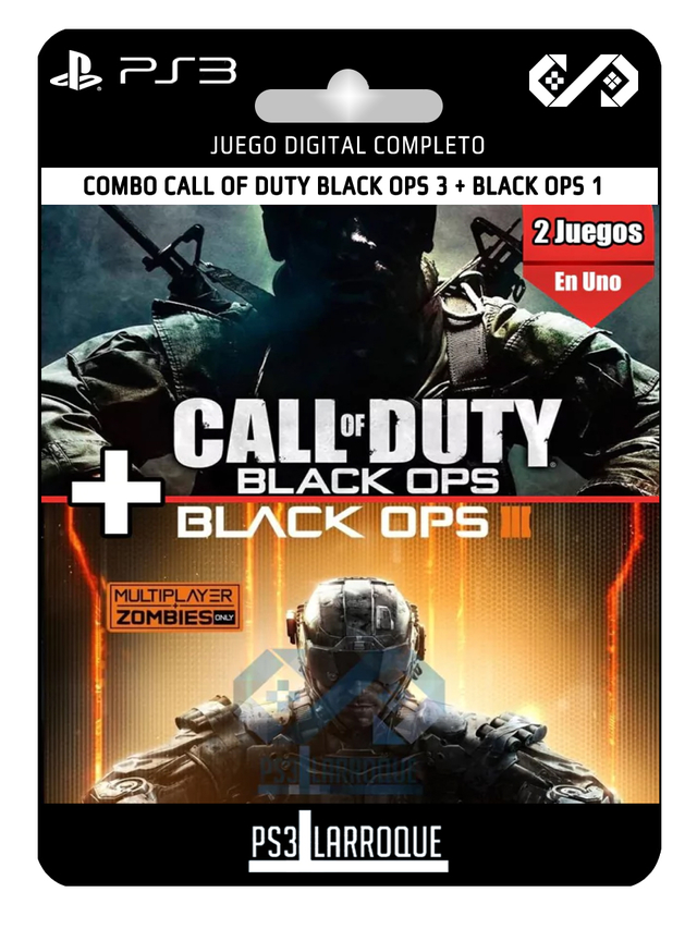 COMBO CALL OF DUTY BLACK OPS 3 + BLACK OPS 1 PS3 DIGITAL