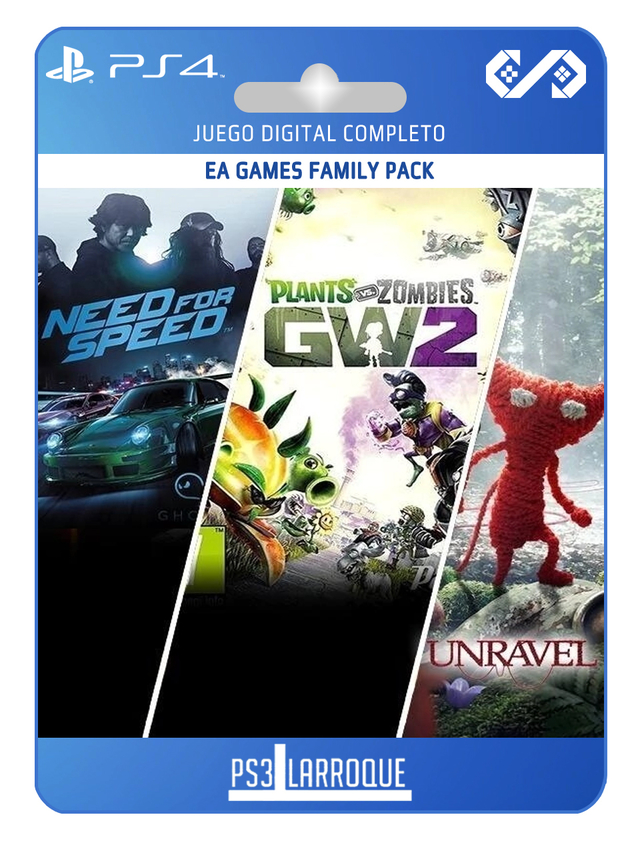 3 JUEGOS EN 1 NEED FOR SPEED + PLANTS VS. ZOMBIES GARDEN WARFARE 2 +  UNRAVEL PS5 - Juegos digitales El Salvador