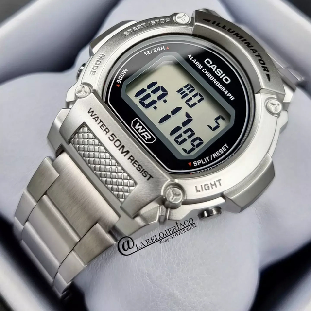 Reloj CASIO digital hombre W-218h-1av CASIO correa resina 50m water resist  - alarma - luz