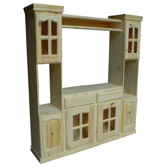 mueble tv de madera de pino maciza y metal de 120 cm Robin