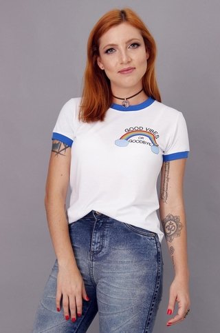 Camiseta Feminina Ringer Good Vibes
