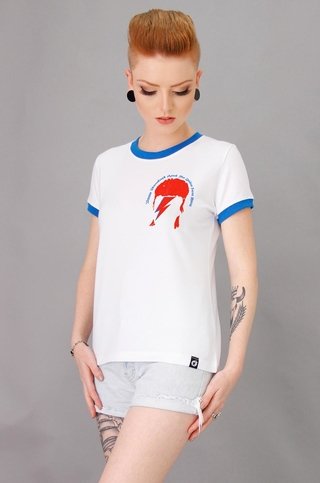 Camiseta Feminina Ringer David Bowie