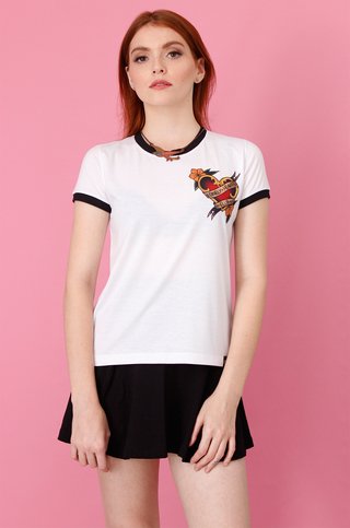 Camiseta Feminina Ringer Lonely Hearts