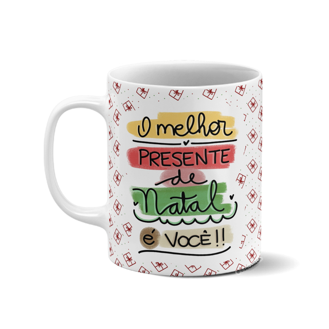 Caneca Feliz Natal Ho-Ho-Ho Repleto De Ha-Ha-Ha Presente - Minha Caneca