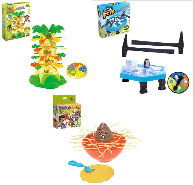 Kit Jogos Pula Macaco + Pinguim Numa Fria Jogo De Tabuleiro