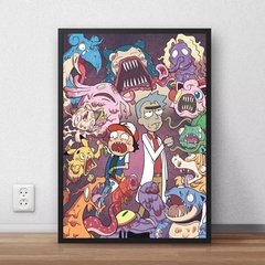 Quadro Arte Rick And Morty Pokemon Zumbi Universe 42x29 Cm