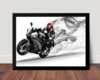 Quadro Arte Digital Motociclismo Corrida Esportiva 42x29cm
