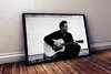 Quadro Rock Arte Jonny Cash Tocando Viol?o 42x29cm