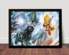 Quadro Super Arte Dragon Ball Goku Vs Cell Incrivel 42x29cm