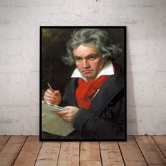 Lindo quadro decorativo arte e musica classica Beethoven 42x29cm