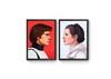 Kit com 2 Quadros Star Wars Han Solo e Princesa Leia A3 42 x 29,7