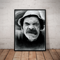 Quadro decorativo Estilo desenho a lapis Seu Madruga Don Ramon 42x29cm