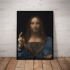 Quadro Decorativo pintura Salvator Mundi Leonardo da Vinci 42x29cm