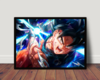 Lindo Quadro decorativo super arte Dragon Ball goku kame hame ha 42x29cm