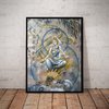 Lindo quadro decorativo deusa kuan yin arte hinduismo 42x29cm