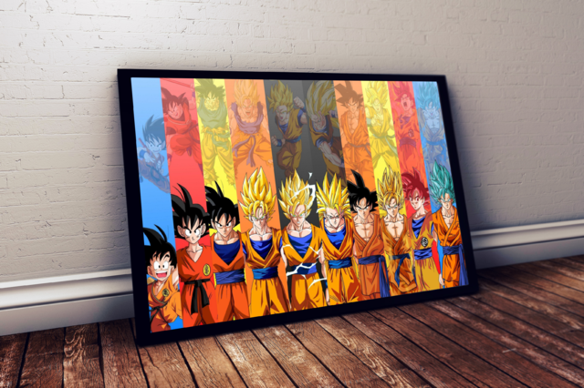 Quadro Decorativo Dragon Ball Goku Com Moldura R776