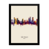 Quadro decorativo icones de são paulo cidade da garoa 42x29