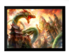 Lindo quadro mitologia japonesa dragão mistico 42x29cm