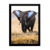 Lindo quadro decoração surrealista Elefante borboleta 42x29