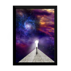 Quadro decorativo arte surreal a chave do universo 42x29cm