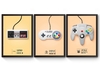 Kit 3 Quadros A3 Controles Clássicos Nintendo