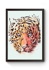Quadro Arte Colorida Tigre Poster Moldurado