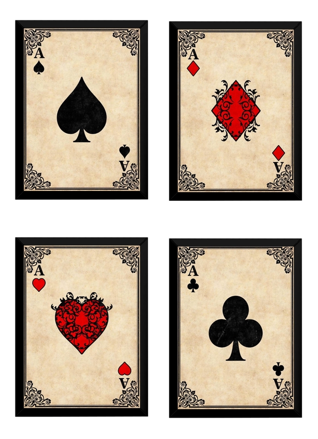 Quadro Baralho Poker Arte Rei de Copas Jogo Cartas