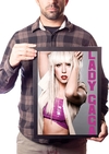 Quadro Elle Lady Gaga Foto Arte Pôster Moldurado Judas