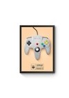Poster Moldurado Game Retrô Controle Nintendo 64 Quadro