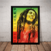 Poster Com Moldura Bob Marley Rasta Arte Quadro 44x32cm