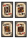 Conjunto 4 Quadros A4 Baralho Poker Jogo de Cartas Reis