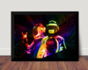 Quadro Musical Arte Daft Punk Poster Com Moldura